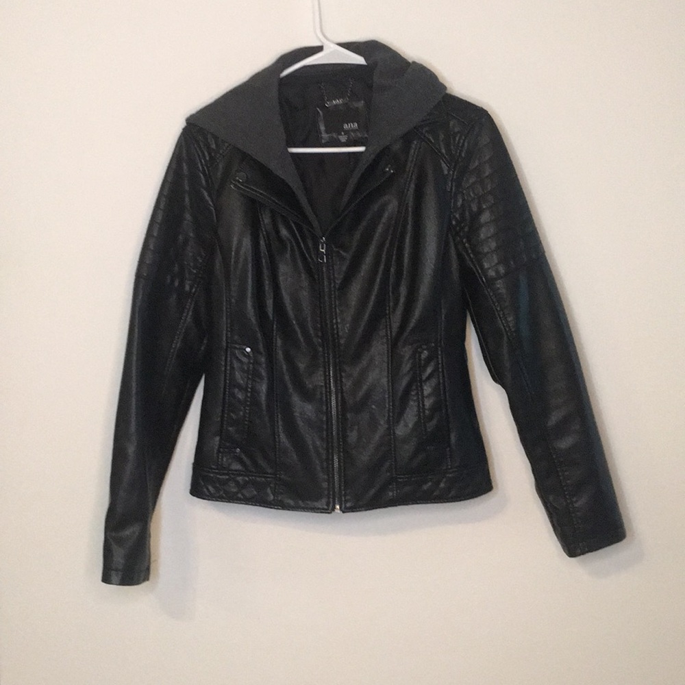 Black faux leather jacket